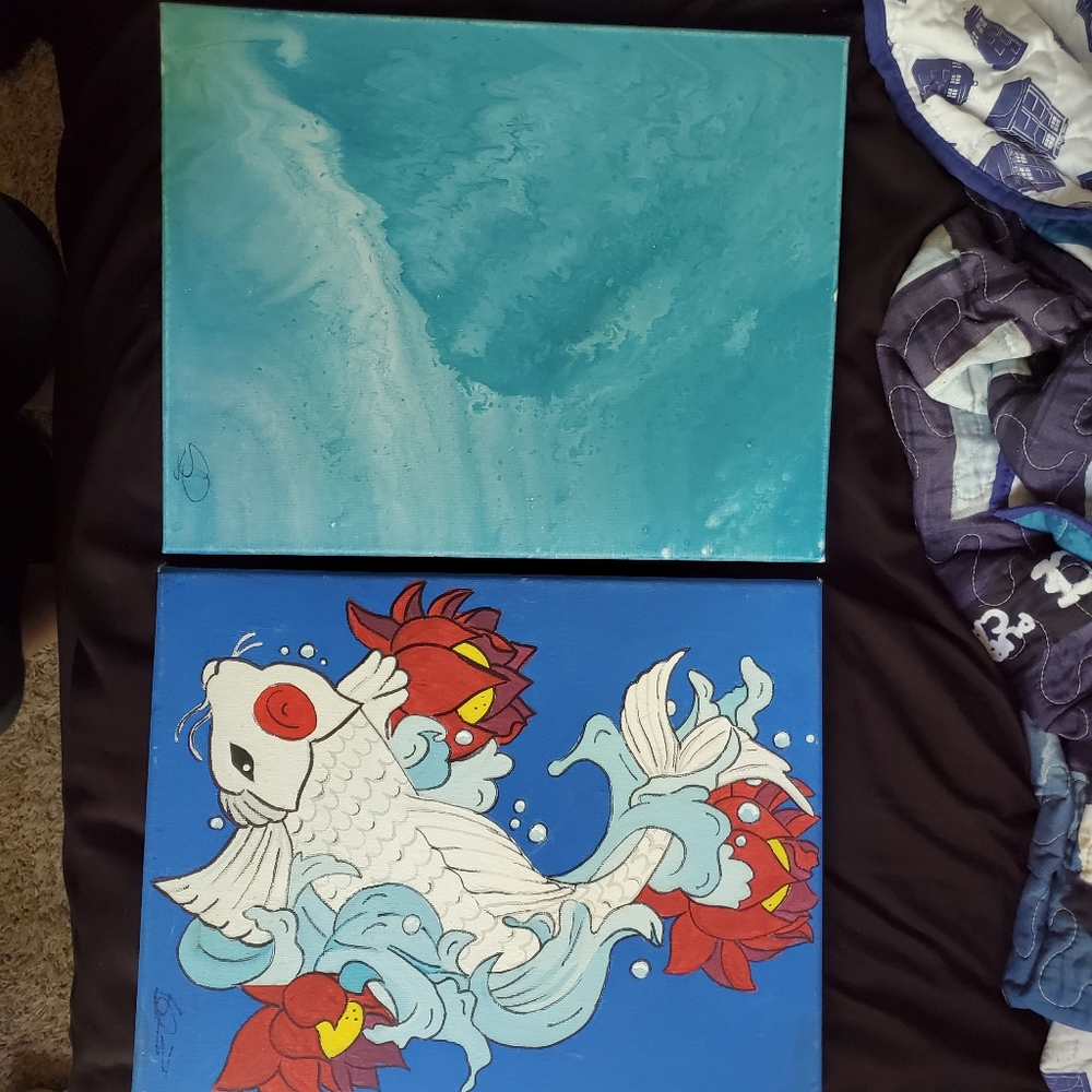 Hand Painted Ocean Theme Art